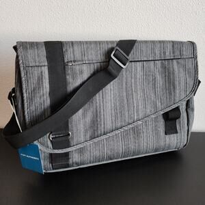 Port Authority Messenger Bag Padded Crossbody Laptop Gray NWT